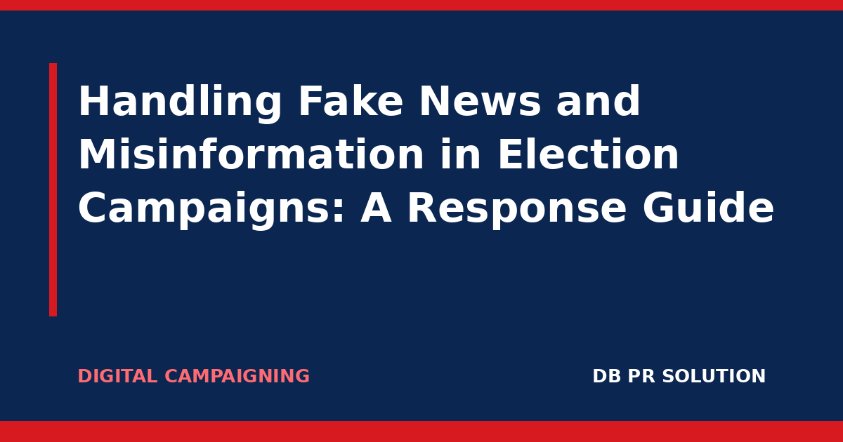 Handling Fake News and Misinformation in Election Campaigns: A Response Guide